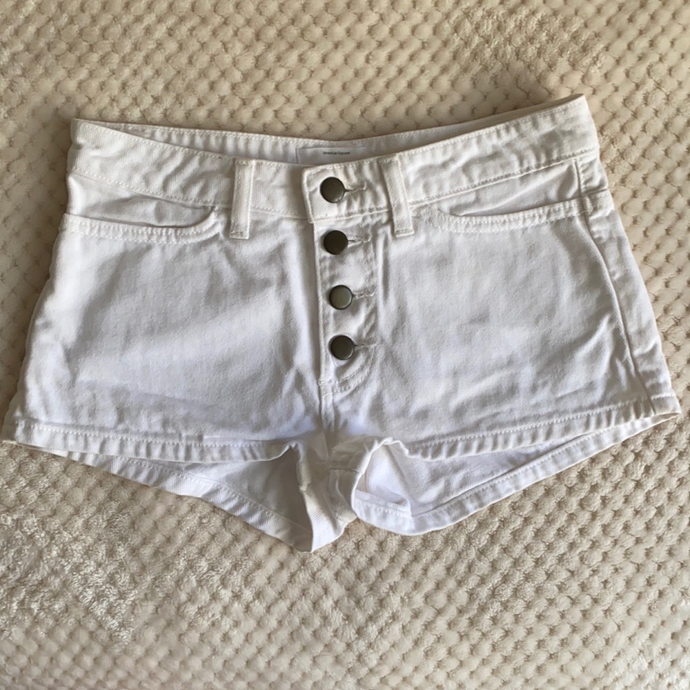 American apparel white jean shorts